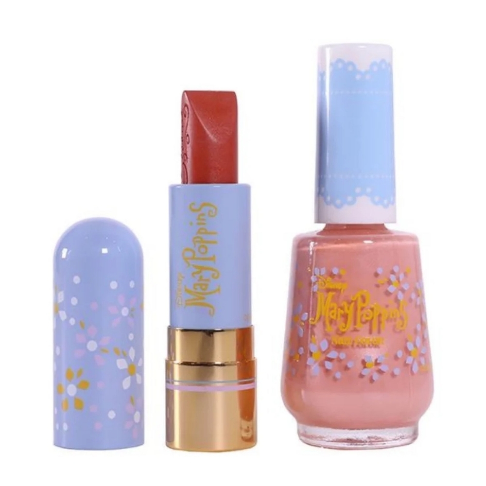 ❇️MRS BANKS Disney Mary Poppins x Besame DISCONTINUED Lipstick & Nail Set NWT